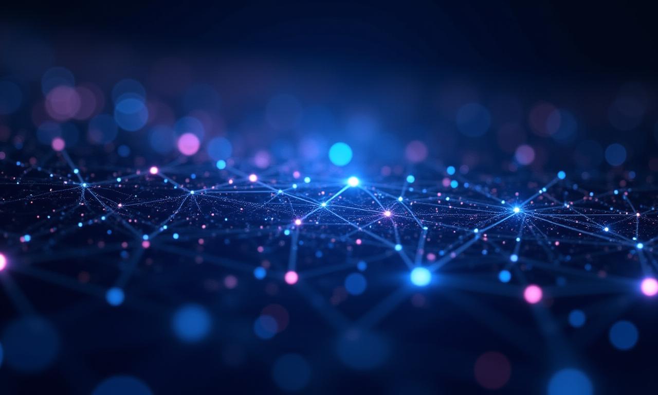 Réseau de données abstraites symbolisant l'intelligence artificielle